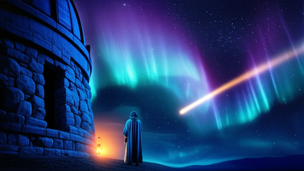 Древняя обсерватория и звездное небо в ожидании события Конец света 21.12.2025