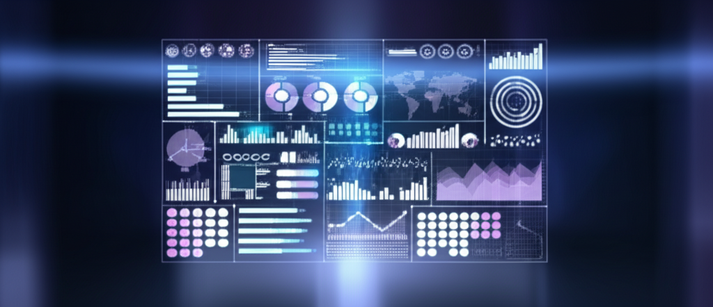 Интерфейс аналитической платформы лунник рф с визуализацией данных на дашборде.