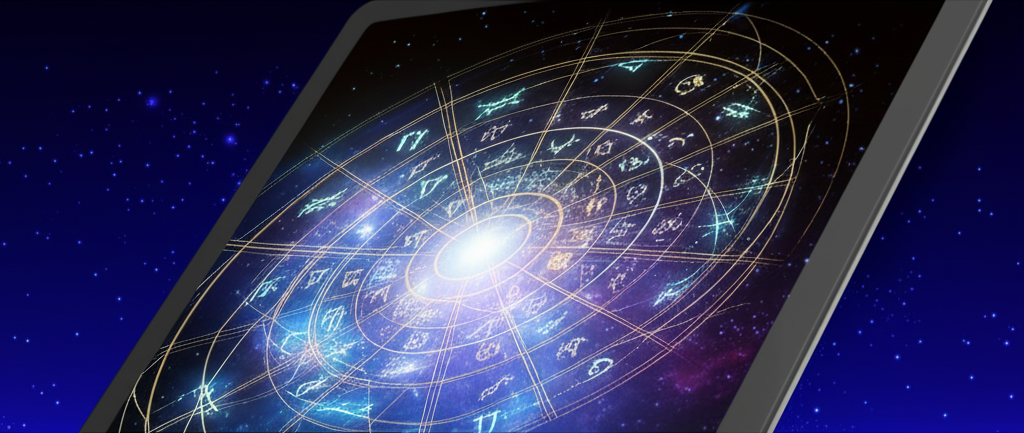 Детальная Лунник РФ натальная карта онлайн с расшифровкой на фоне звездного неба.