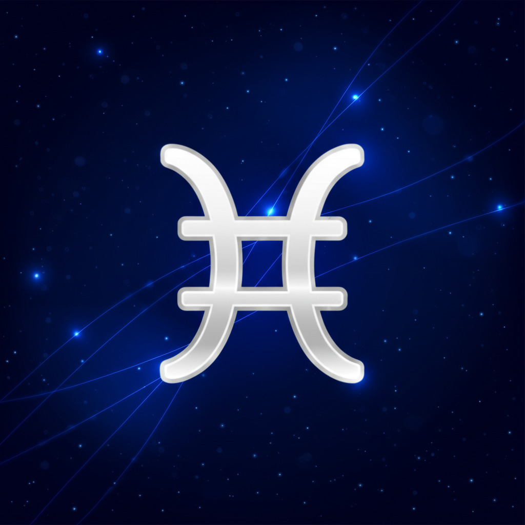 Символическое изображение планеты и знака Меркурий в астрологии на фоне космоса.