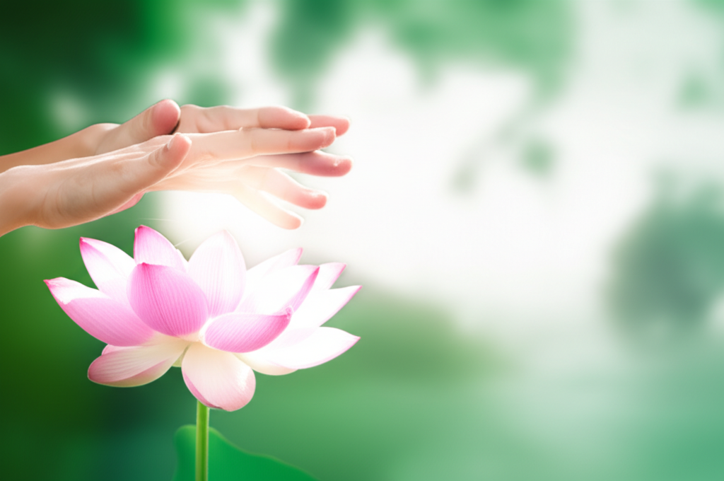 Символическое изображение потока энергии, иллюстрирующее метод традиционного японского рэйки.