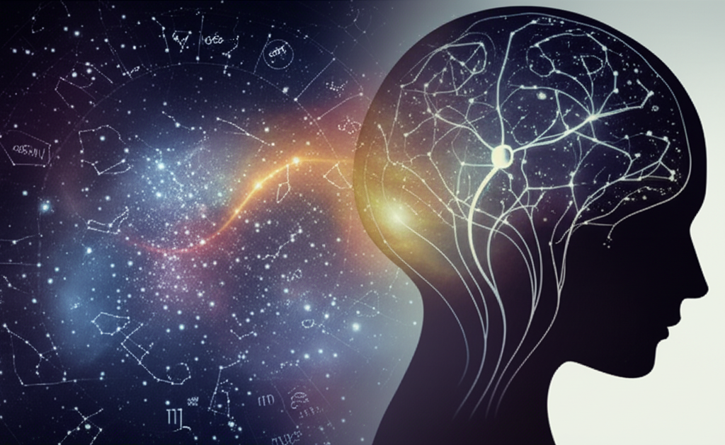 Стилизованное изображение звездного неба и зодиакального круга, иллюстрирующее вопрос, можно ли верить гороскопам.