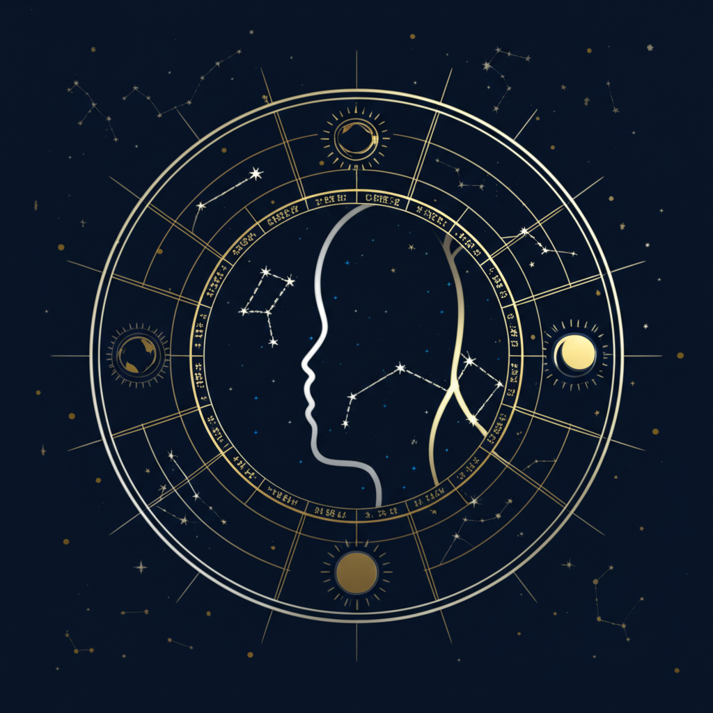 Схематичная натальная карта онлайн бесплатно с расшифровкой по дате, иллюстрирующая расположение планет.