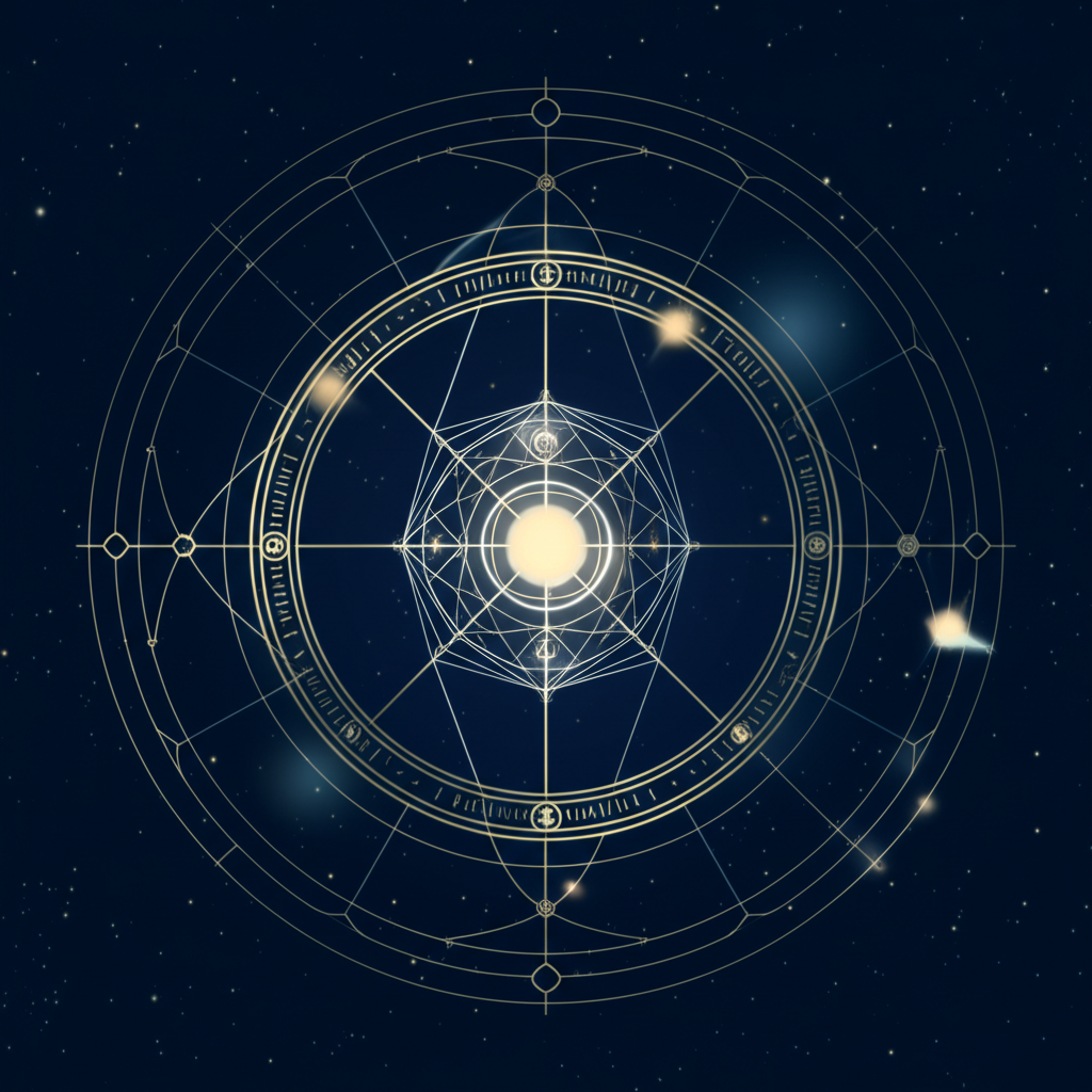 Светящаяся натальная карта с расшифровкой бесплатно на фоне звездного неба.