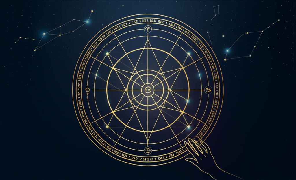 Детальная натальная карта с расшифровкой планет в знаках и домах зодиака.