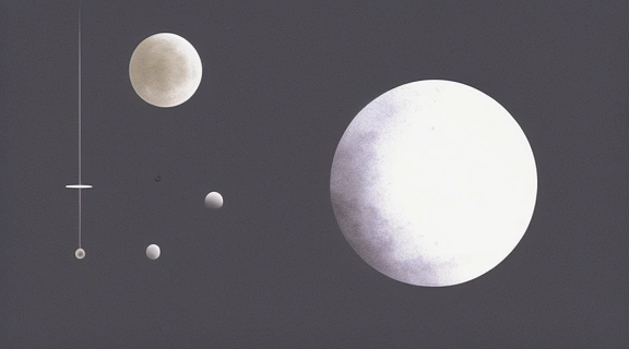 Изображение, символизирующее влияние лунных фаз и планет на человека, представляющее концепцию неблагоприятные дни через спокойствие и осознанность.