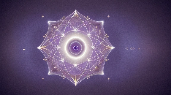 Символическое изображение числовых вибраций, отражающих суть нумерологии завтрашнего дня, с элементами космоса и мистики.