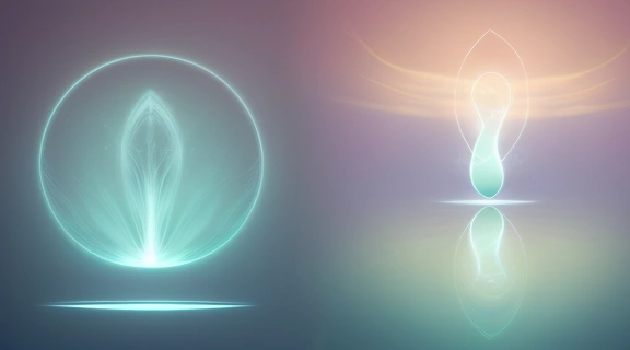 Изображение демонстрирует процесс очищения личной энергетики, переход от застойных к сияющим потокам.