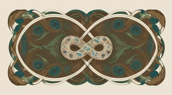 Изображение демонстрирует разнообразные, богато детализированные особенности кельтских орнаментов, включая узлы, спирали и стилизованных животных.