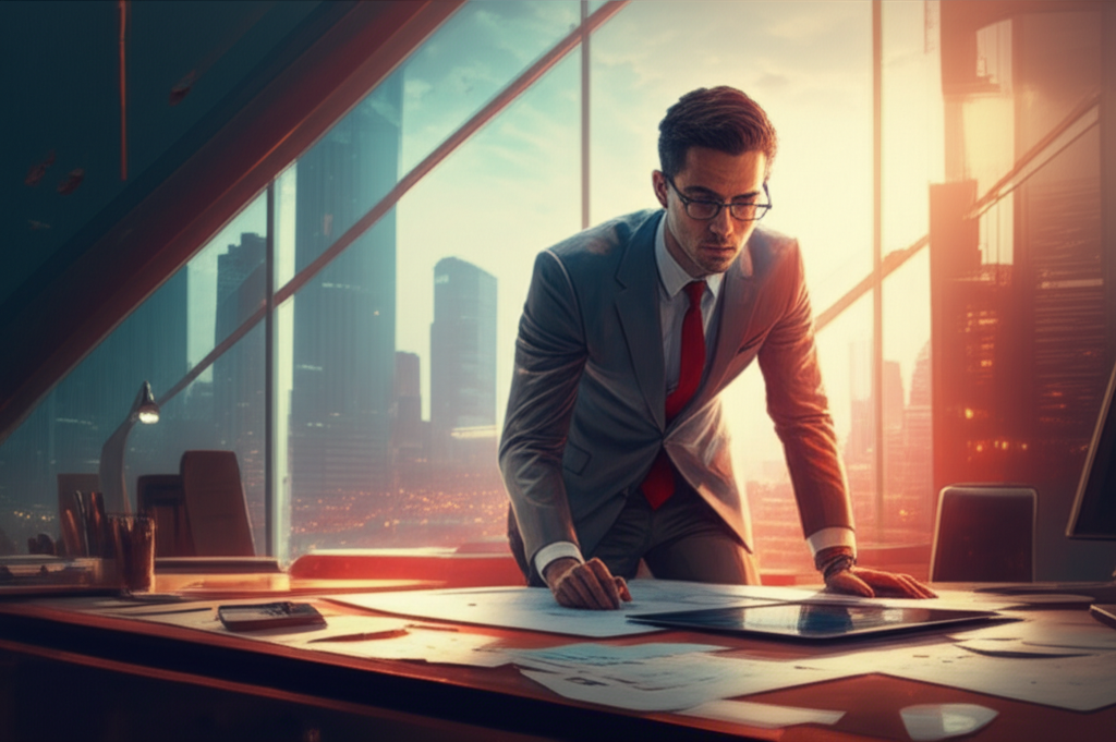 Овен выбор профессии: амбициозный человек на фоне динамичного городского пейзажа