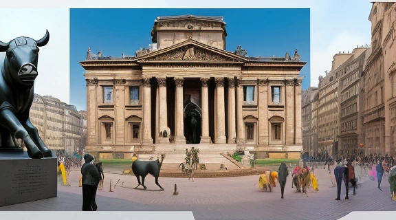 Коллаж знаменитых скульптур и монументов: бронзовый бык с Уолл-стрит, статуя Джульетты в Вероне и кабанчик Порчеллино во Флоренции, которые являются Памятники приносящие удачу.