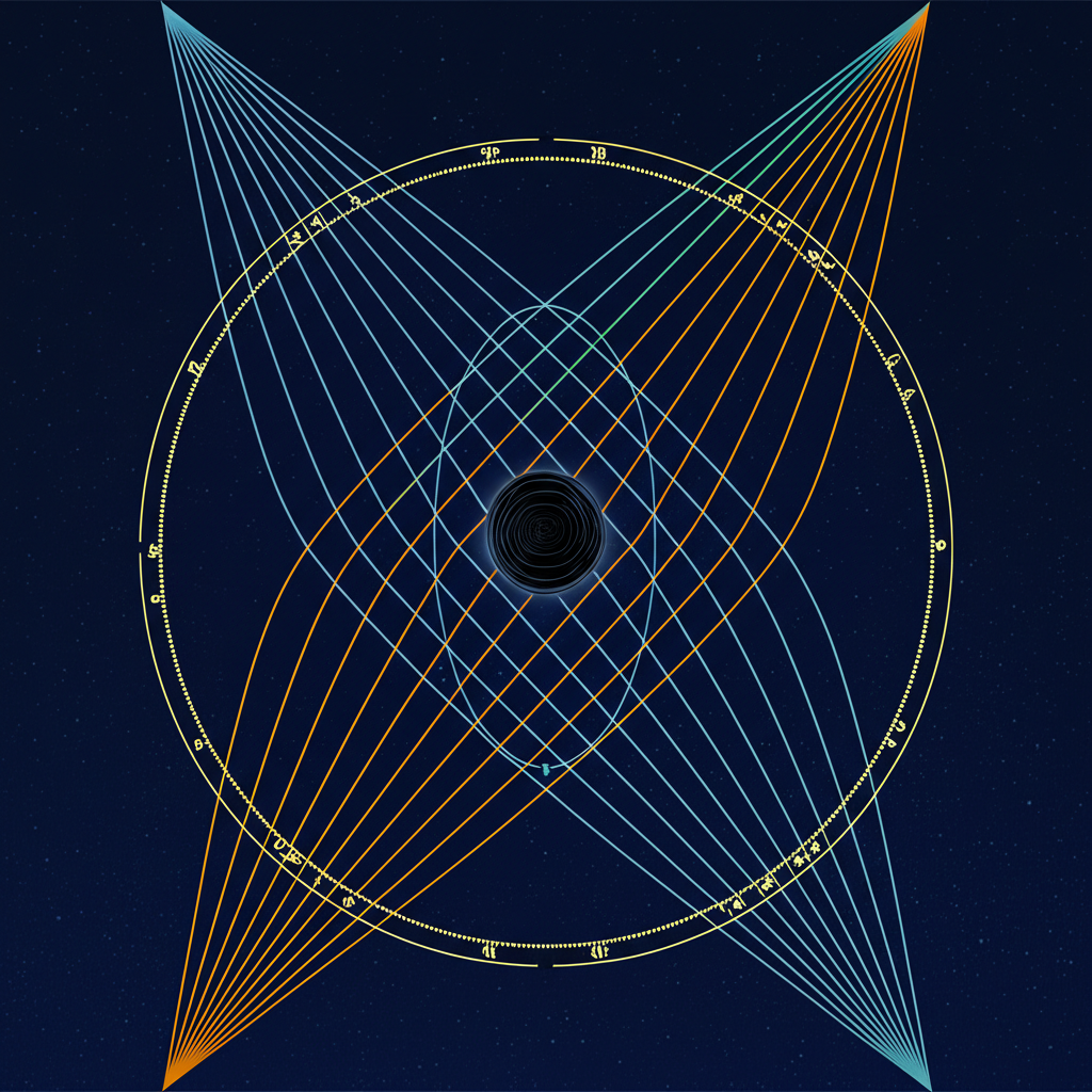 Схематичное изображение систем домов плацидус кох региомонтан в астрологии.