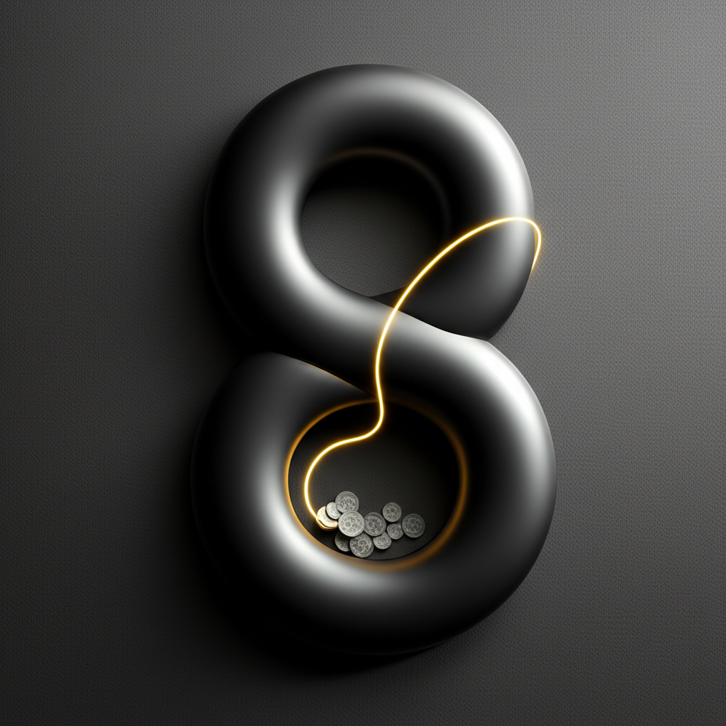 Графическое изображение, объясняющее, почему цифра 8 это без денег всегда