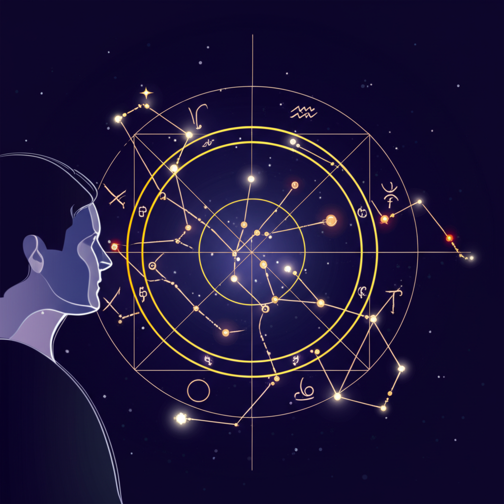 Стилизованная натальная карта и инструкция, как читать гороскоп