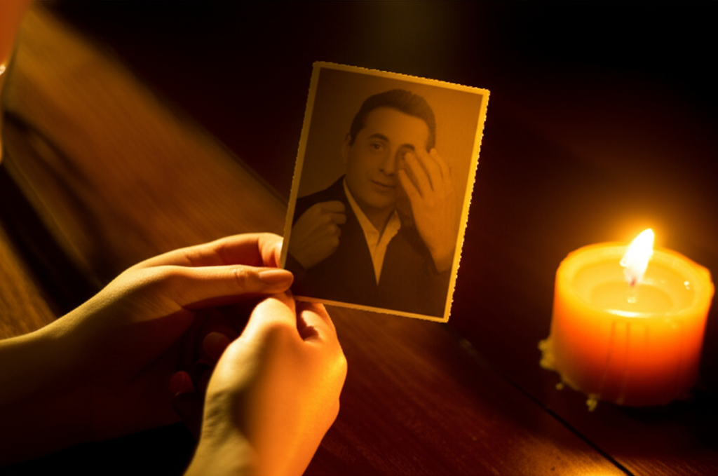 Загадочная сцена с фотографией и свечой, иллюстрирующая тему привороты на любовь правда вымысел.