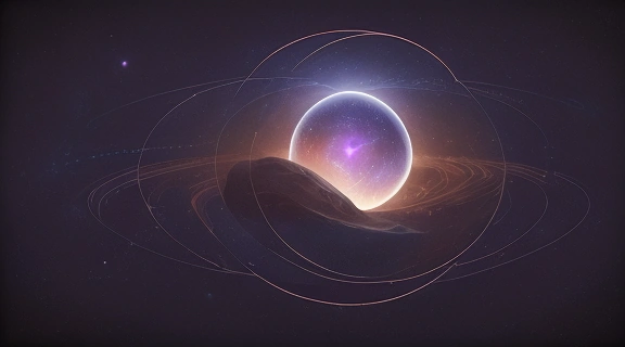 Визуализация Расклад планеты, демонстрирующая взаимодействие небесных тел и земных процессов.