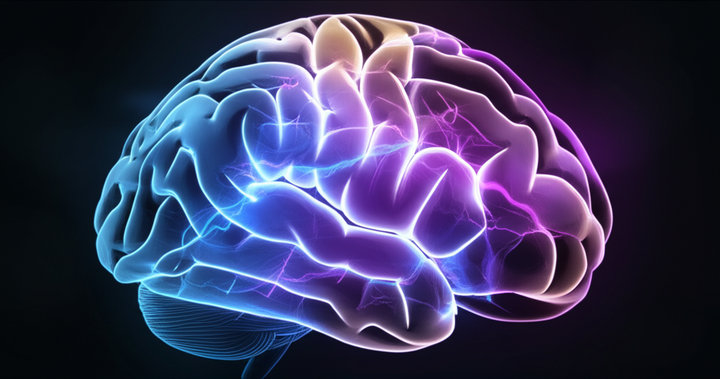Абстрактное изображение мозга с нейронными связями, символизирующее безграничный потенциал человека.