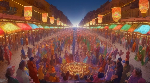 Разнообразные Религия обычаи праздники и культурные торжества, объединенные в одной яркой композиции.