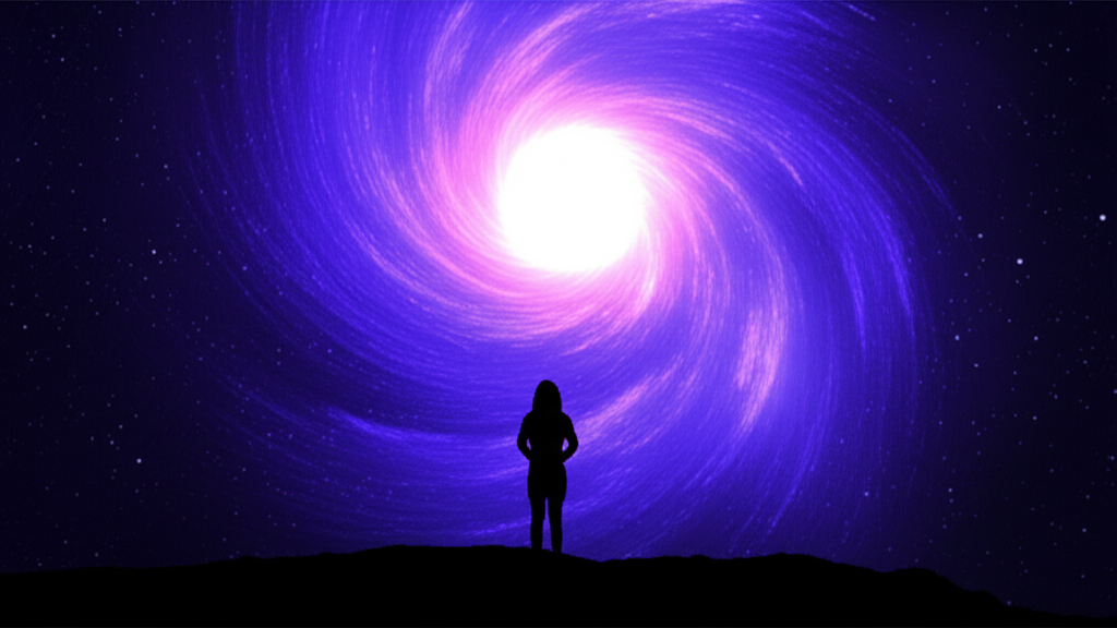 Символическое изображение того, как ретроградный плутон судьба влияет на человека через глубокую трансформацию.