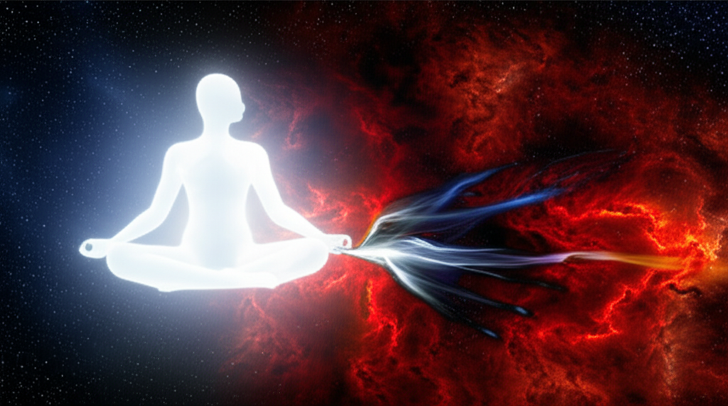 Философское изображение дуализма сознания и материи, которое объясняет самкхья йога.