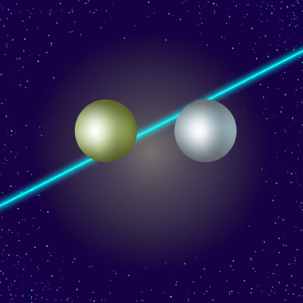 Астрологическая карта, на которой показан гармоничный секстиль в астрологии между двумя планетами.