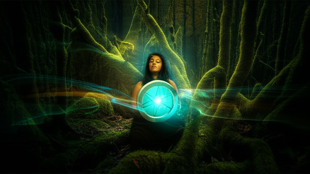 Шаманизм работа со звуком и голосом: ритуал с бубном для исцеления и связи с миром духов.