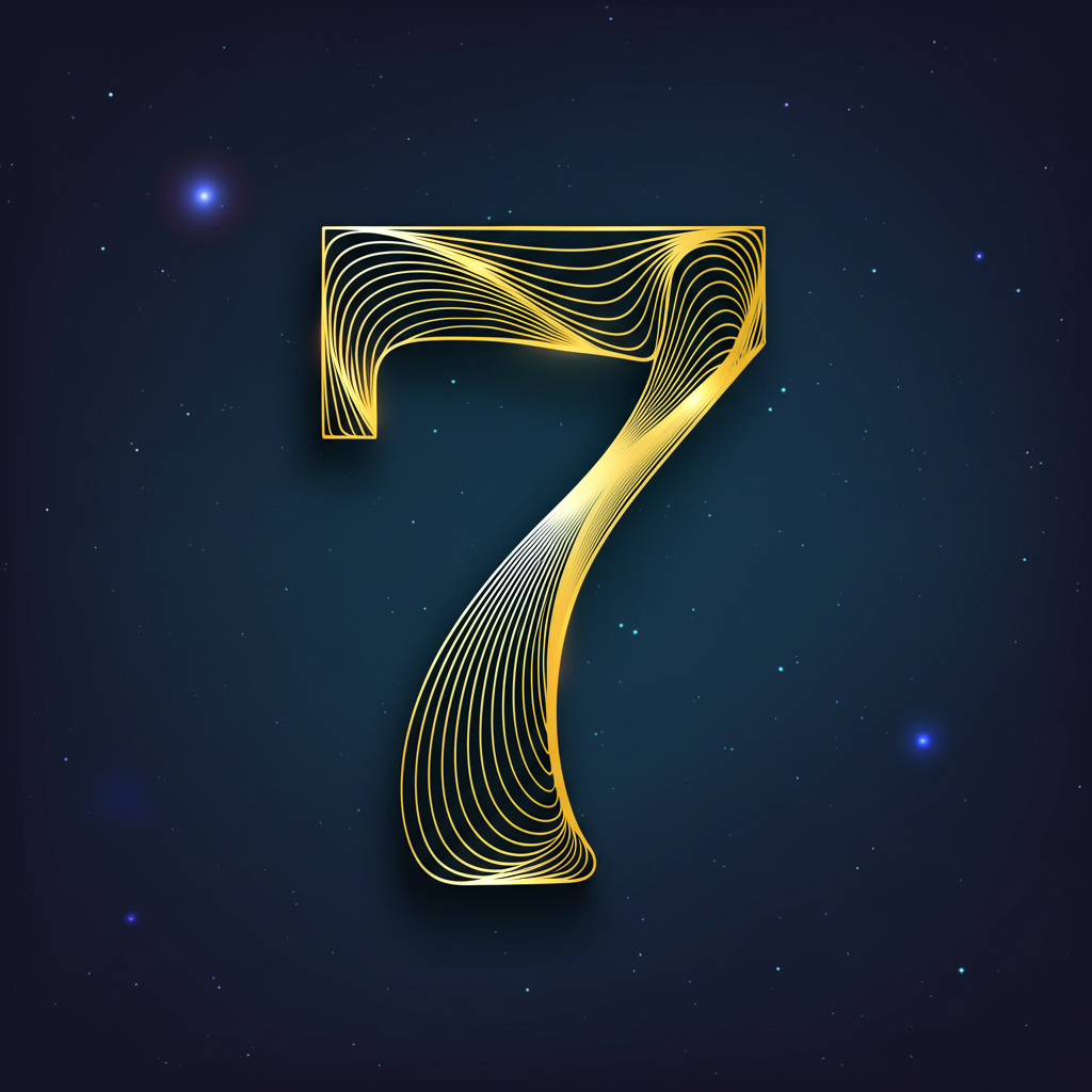 Элегантная инфографика, иллюстрирующая смысл чисел определение счастливого числа на фоне космического узора