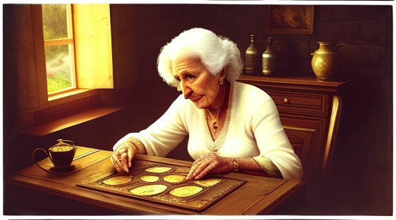 Старинное итальянское гадание на картах и кофейной гуще в уютной комнате.