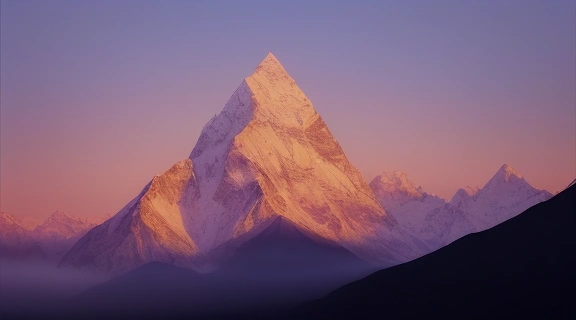 Величественные Священные горы Индии на рассвете, символизирующие духовную значимость и красоту природы.