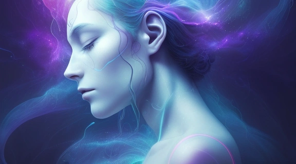 Иллюстрация, визуализирующая глубокие тайны сновидений, с элементами космоса и человеческого подсознания