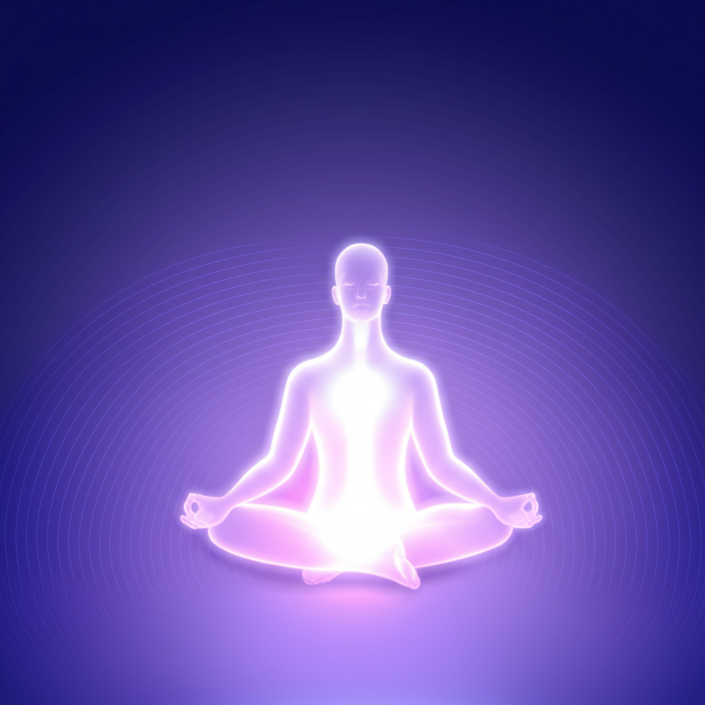 Человек практикует техники самогипноза для достижения внутреннего спокойствия.