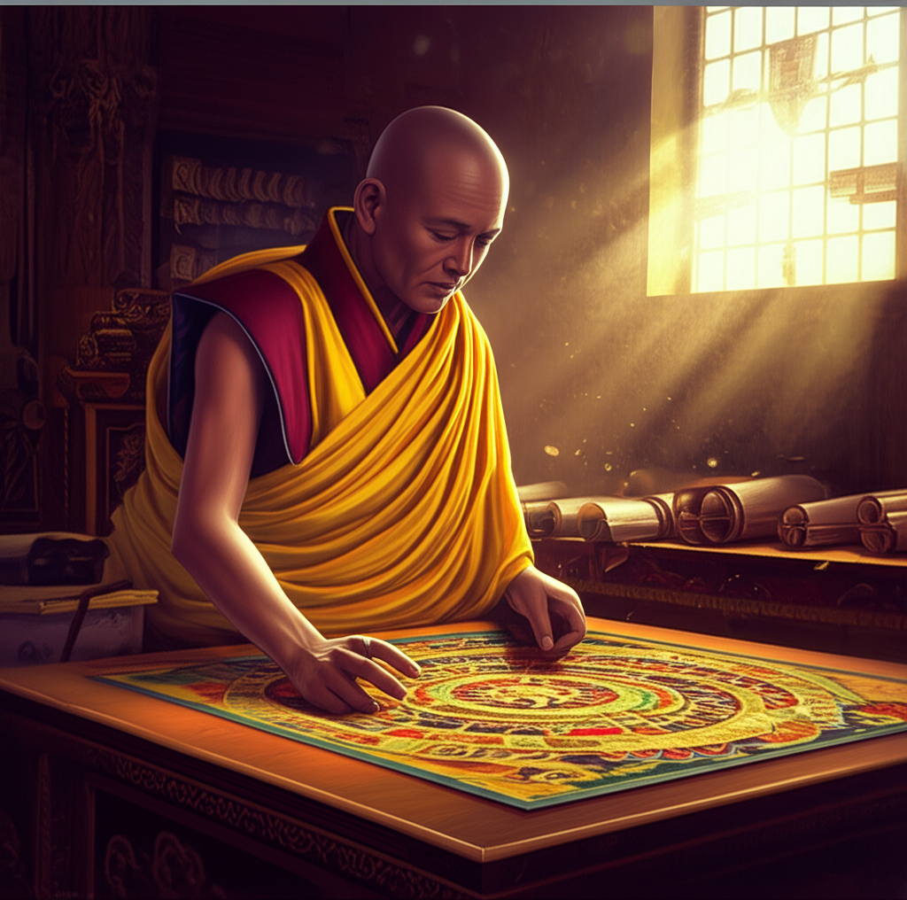 Древний манускрипт и инструменты, которые использует тибетская астрология для составления прогнозов.