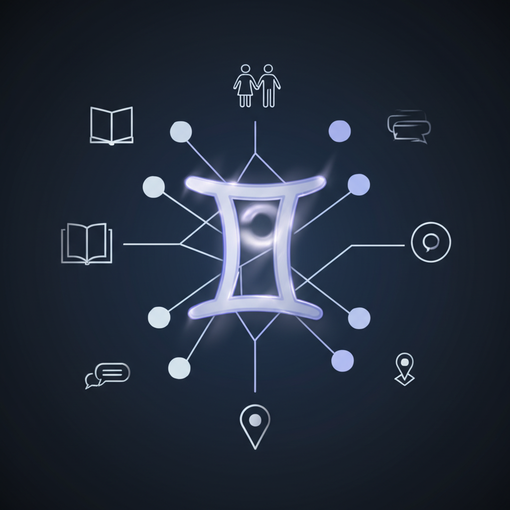 Астрологическая иллюстрация, где показан третий дом коммуникация и братья как центр интеллектуальных связей и общения.