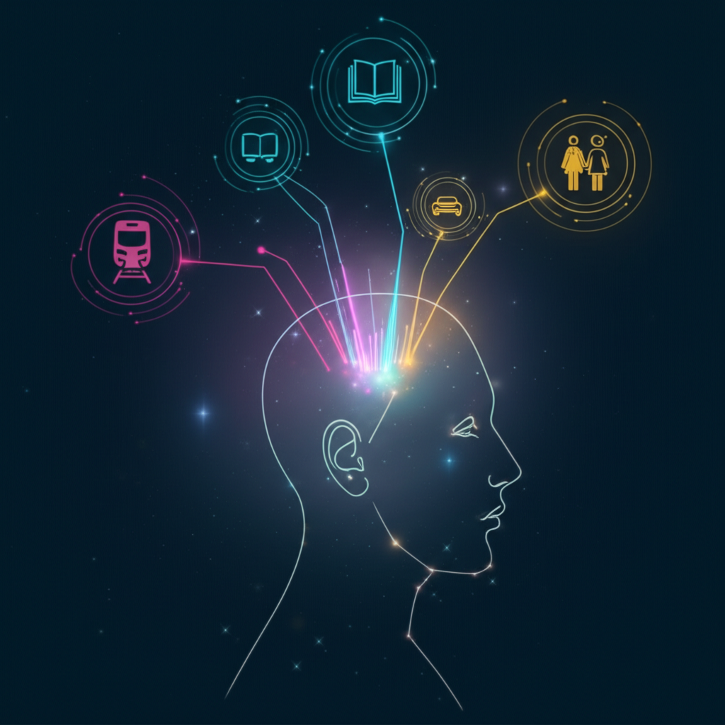 Схематичное изображение, где третий дом в астрологии за что отвечает, представлено в виде символов общения, обучения и поездок.