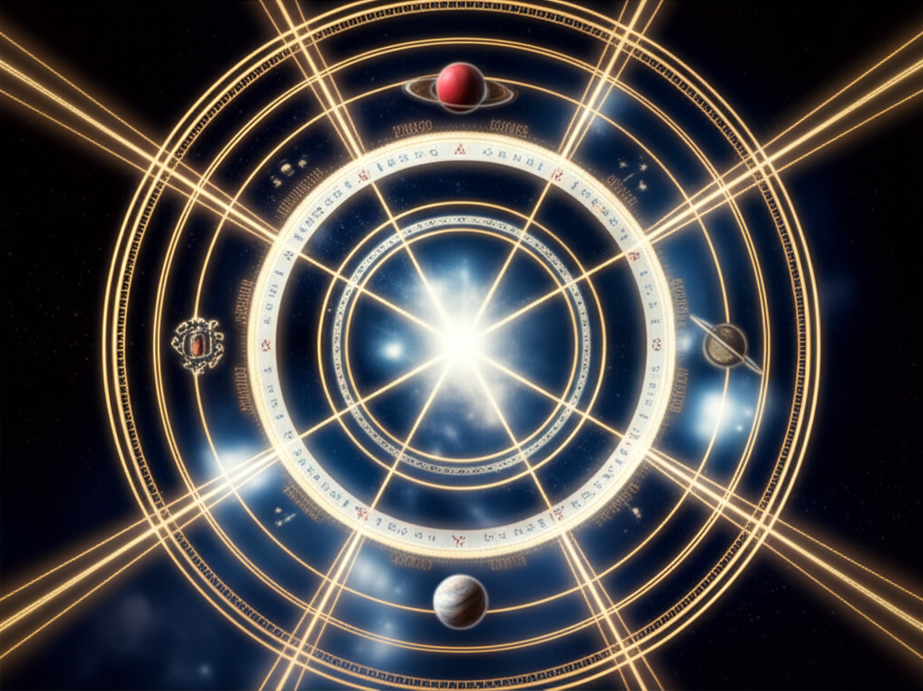 Астрологическая карта, на которой показаны управители домов в астрологии и их планетарные связи