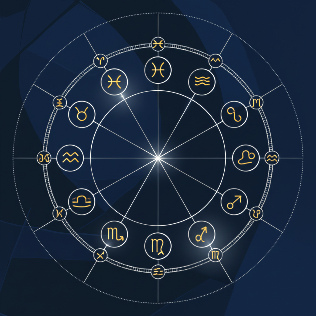 Астрологическая карта, где наглядно показаны управители знаков и домов и их планетарные связи.