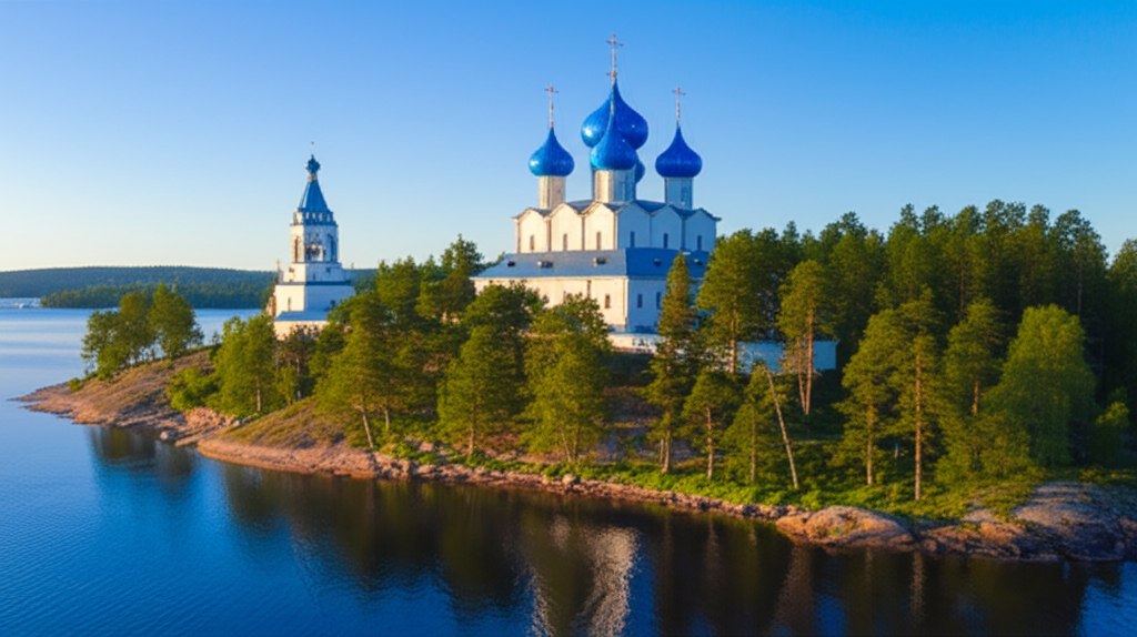 Величественный Спасо-Преображенский монастырь на острове Валаам