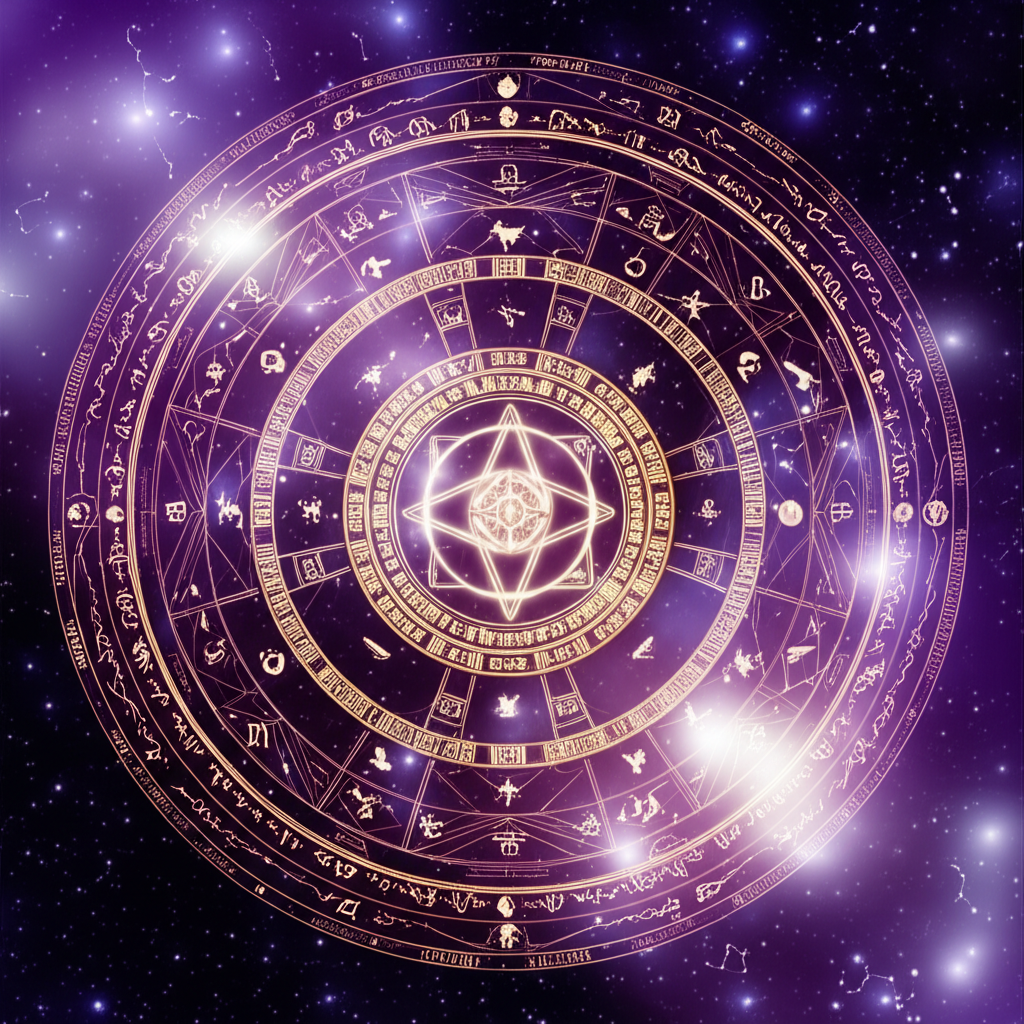 Космическая карта звездного неба, на которой изображена ведическая астрология