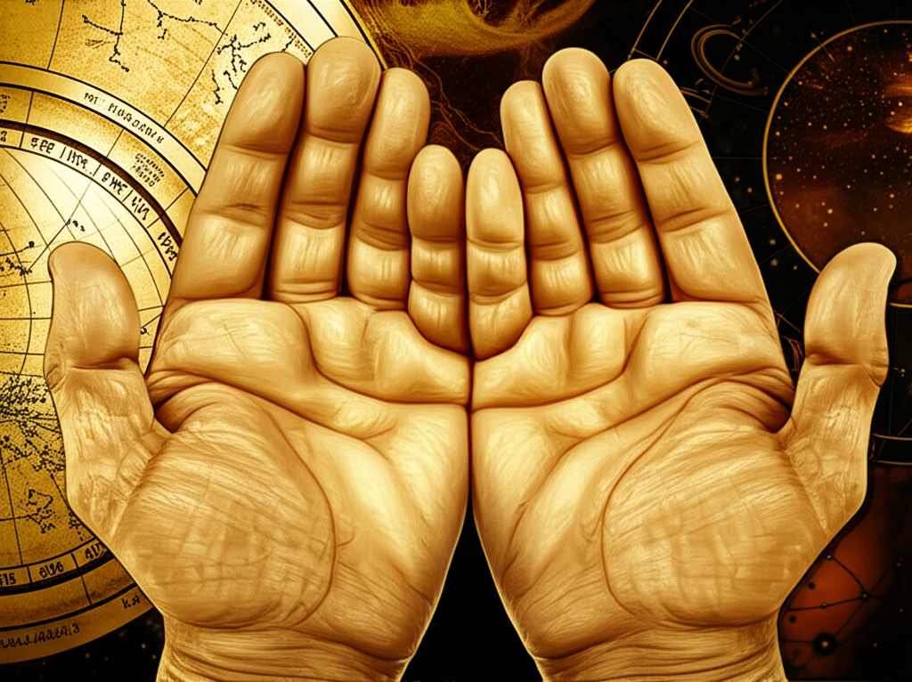 Детальный анализ руки с линиями и холмами — ведическая хирогномия.