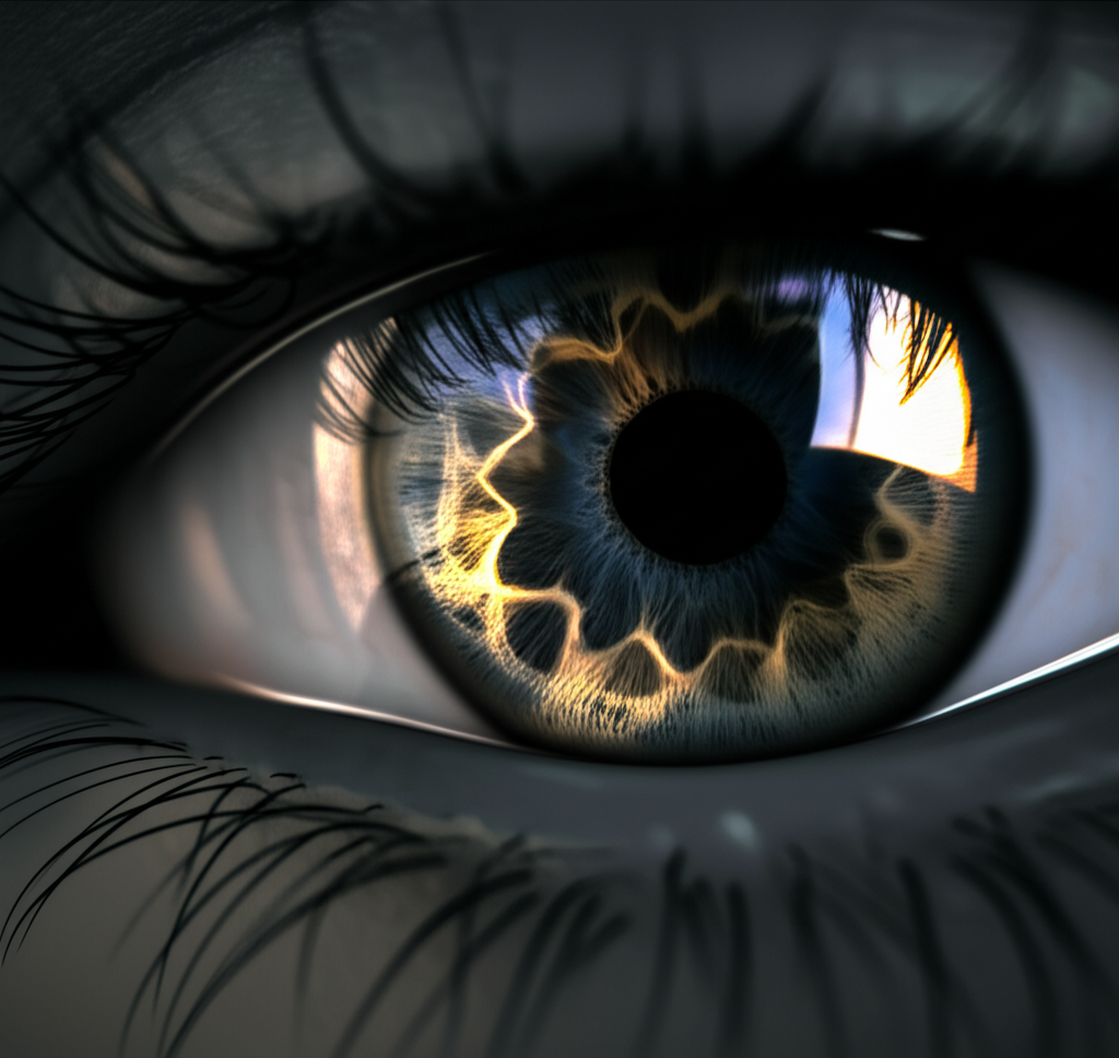 Символическое изображение человеческого глаза, который помогает понять, почему люди предпочитают верить в сглаз.