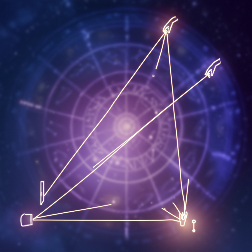 Астрологическая схема, где показан вертекс в натальной карте как точка судьбы