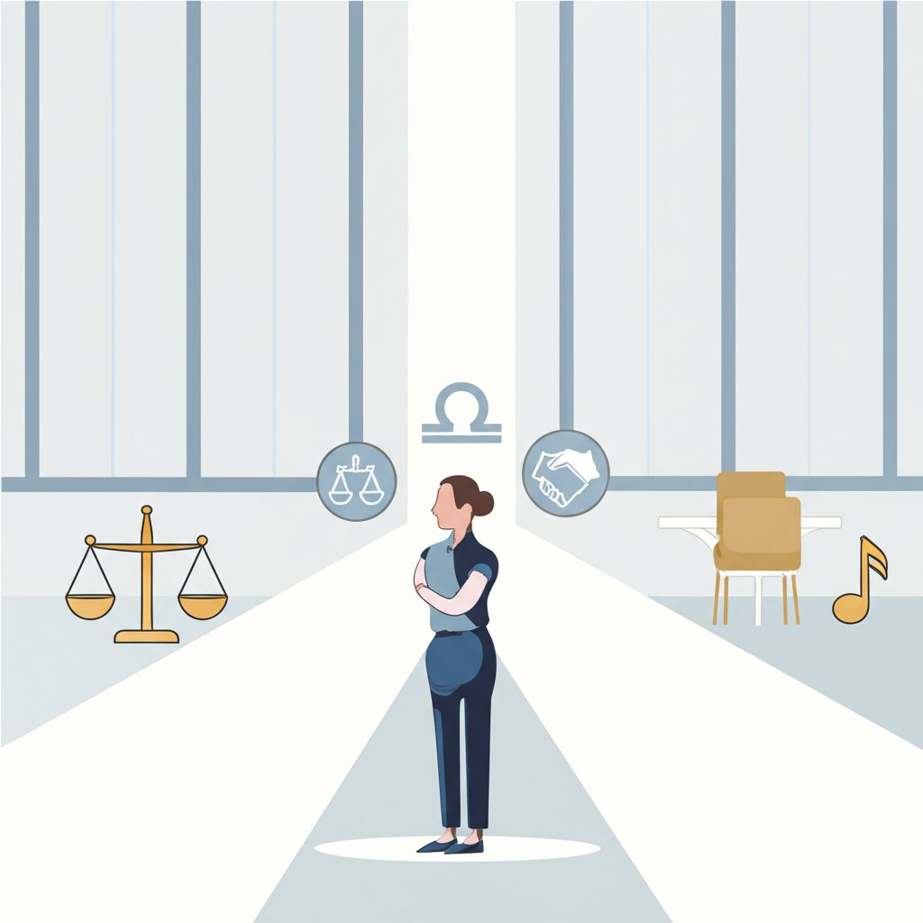 Весы какую профессию выбрать: инфографика с символами профессий для гармоничного выбора.