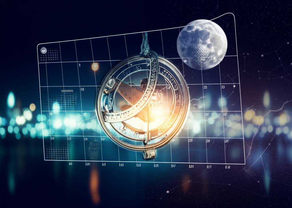 Символическое изображение концепции выбора благоприятного времени.