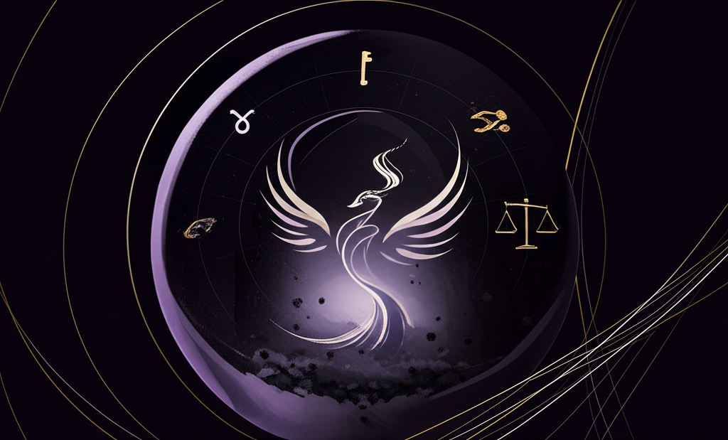 Символическое изображение, раскрывающее, за что отвечает 8 дом в натальной карте: трансформация, интимность и скрытые ресурсы.