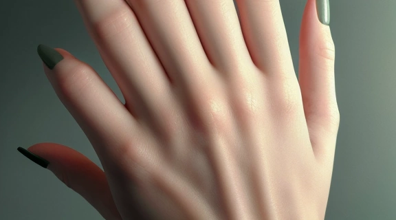 Детальное изображение женской руки, нежно держащей цветок, символизирующее красоту и созидательную силу.