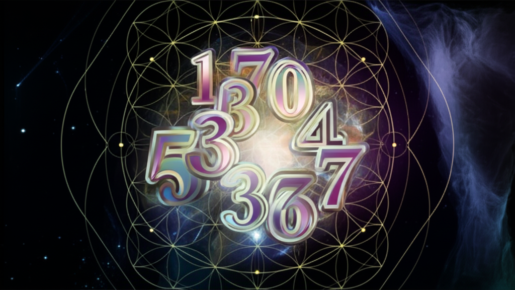 Абстрактное изображение, символизирующее глубокое значение чисел в нумерологии и Вселенной.