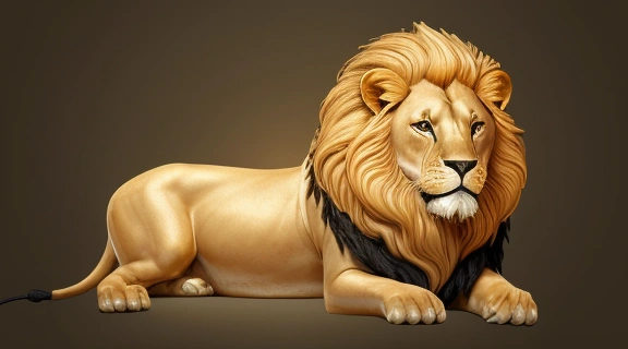 Величественный и благородный лев, символизирующий знак зодиака лев, излучающий тепло и силу на фоне солнечного сияния.