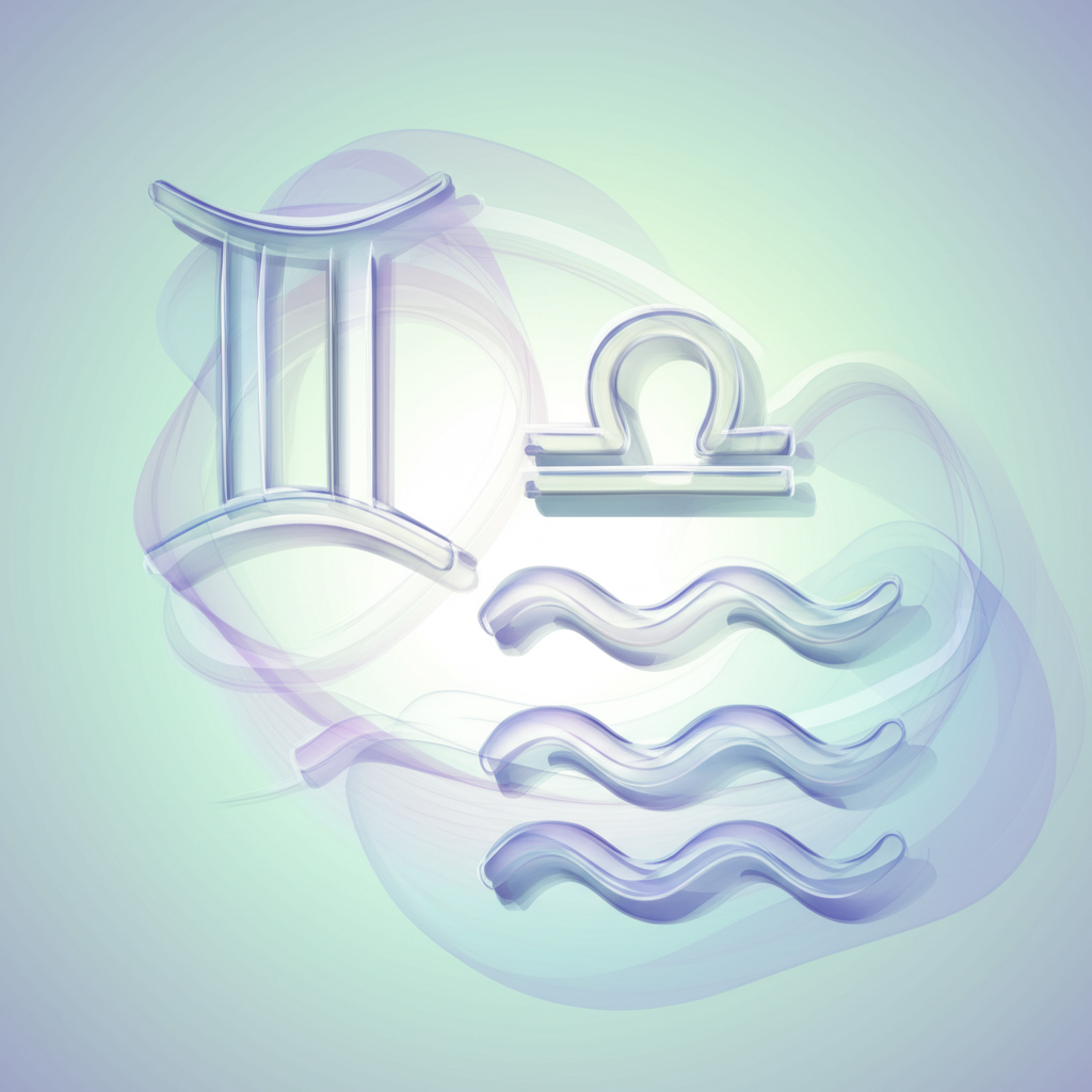 Стилизованные символы Близнецов, Весов и Водолея, которые представляют знаки воздуха.