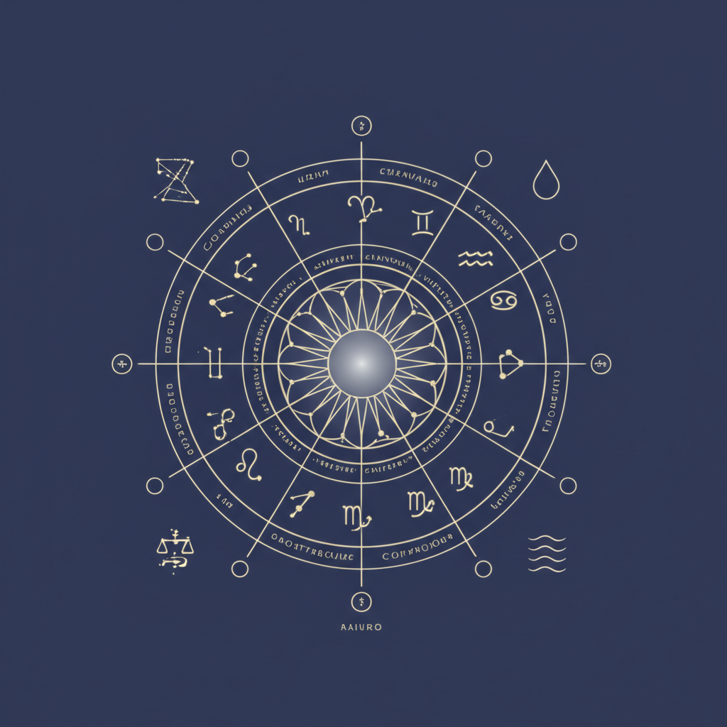 Детальное изображение, иллюстрирующее все знаки зодиак и их символы